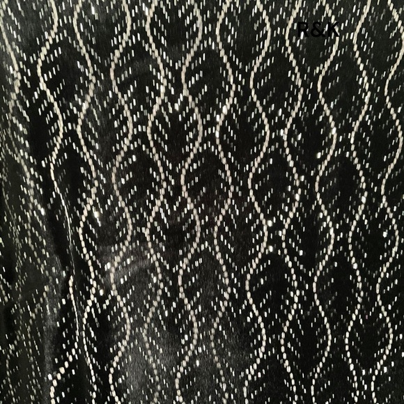 R & K Originals 3/4 Sleeve Black Dress Velvet Knit Evening Festive - Size 12 - Picture 5 of 7